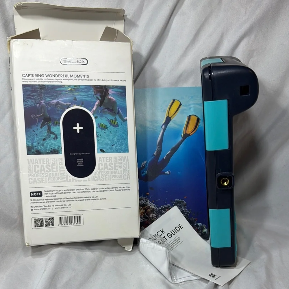 Shellbox capturing wonderful moments Waterproof gray and blue iPhone Case